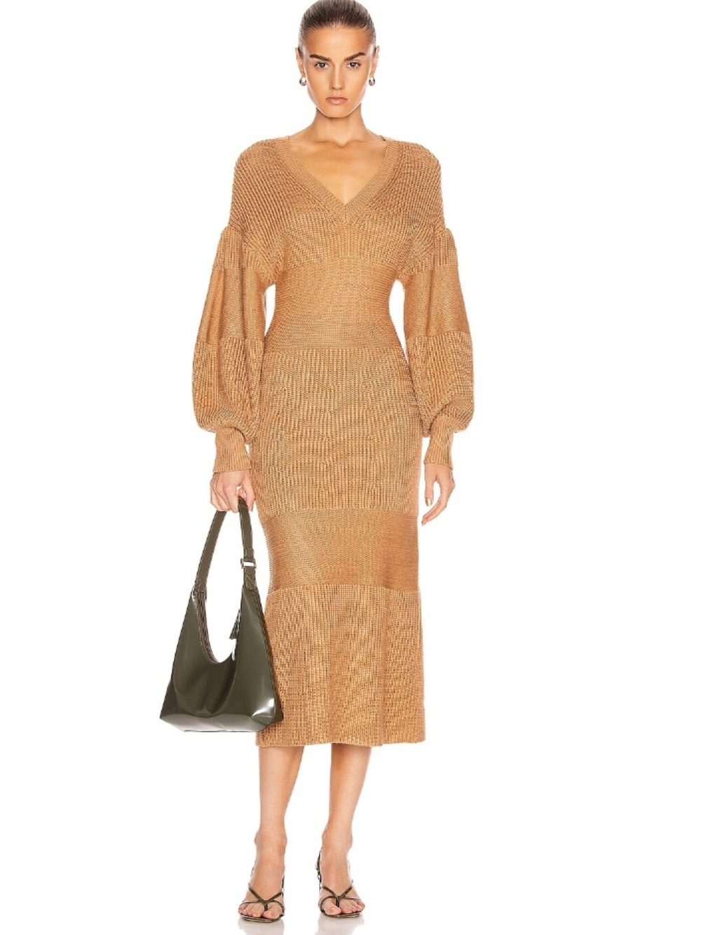 NWOT Staud Carnation Sweater Dress in Camel